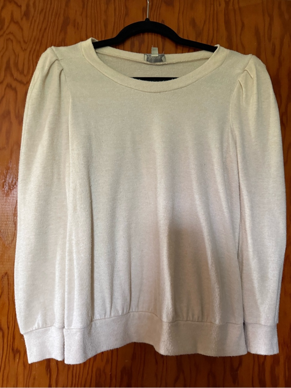Chenault Cream Puff-Sleeve Long Sleeve Pullover